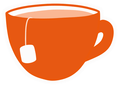 Tasse de thé orange