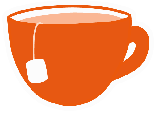 Tasse de thé orange